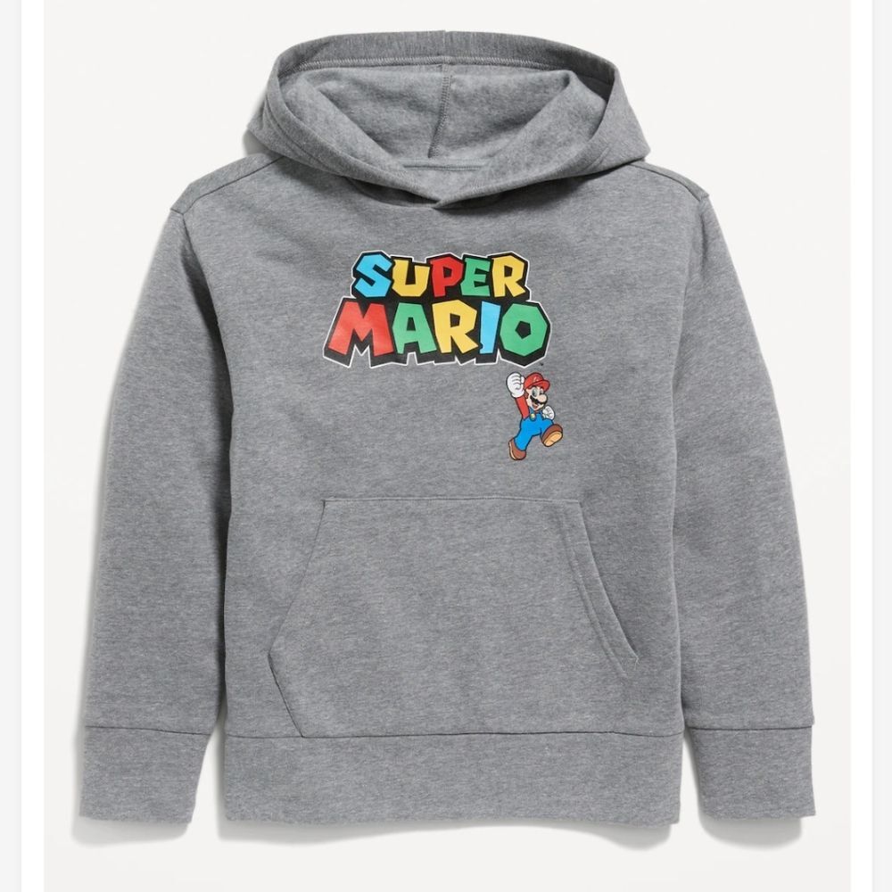 Gray Old Navy Mario Bros. Sweater Hoodie XL